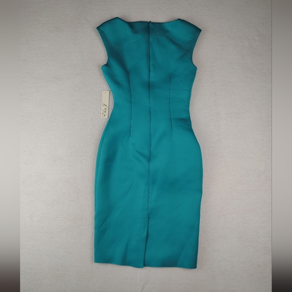 NWT Eliza J Sleeveless Side-tuck Ruffle Dress in Jade Size 0 Retail $148 - Picture 9 of 11